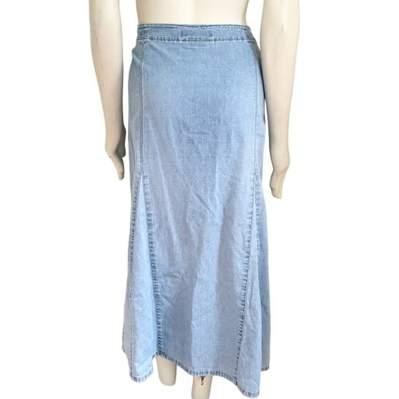 VTG GLORIA VANDERBILT A-line Denim Midi Skirt in Light Wash SZ 14 - Picture 8 of 12